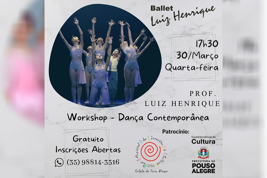 Pouso Alegre terá workshop com aulas gratuitas de ballet e dança contemporânea para crianças e adult