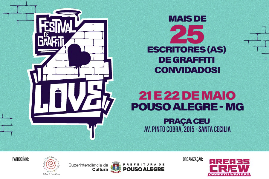 2ª edição do Festival de Graffiti será realizado nesse fim de semana em Pouso Alegre